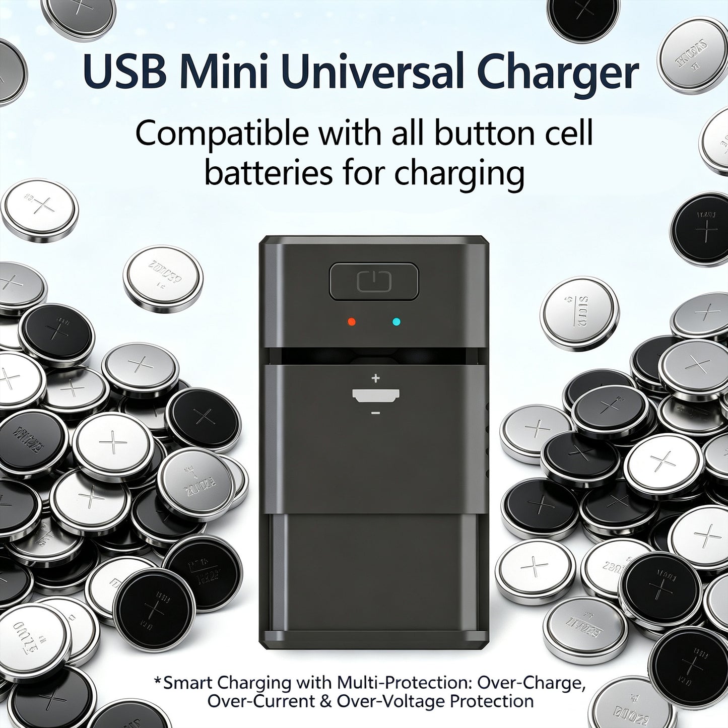 Cell Battery Dock with Polarity-Marked & Wire
