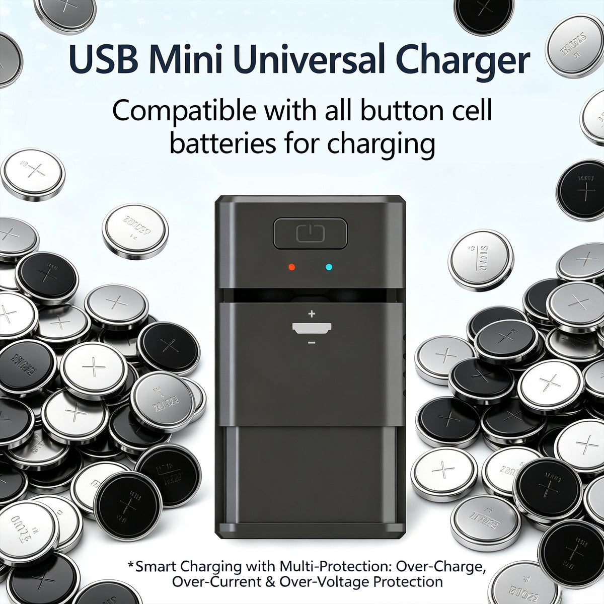 Cell Battery Dock with Polarity-Marked & Wire