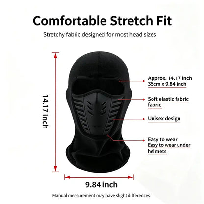 Fleece Full Face Ski Mask - Windproof, Anti-Haze, Soft