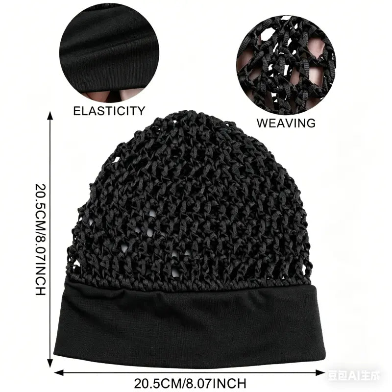 3-Pcs Stretchy Wide-Edge Sleeping Cap Set, Breathable Hair Bonnet