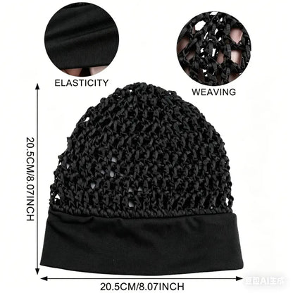 3-Pcs Stretchy Wide-Edge Sleeping Cap Set, Breathable Hair Bonnet