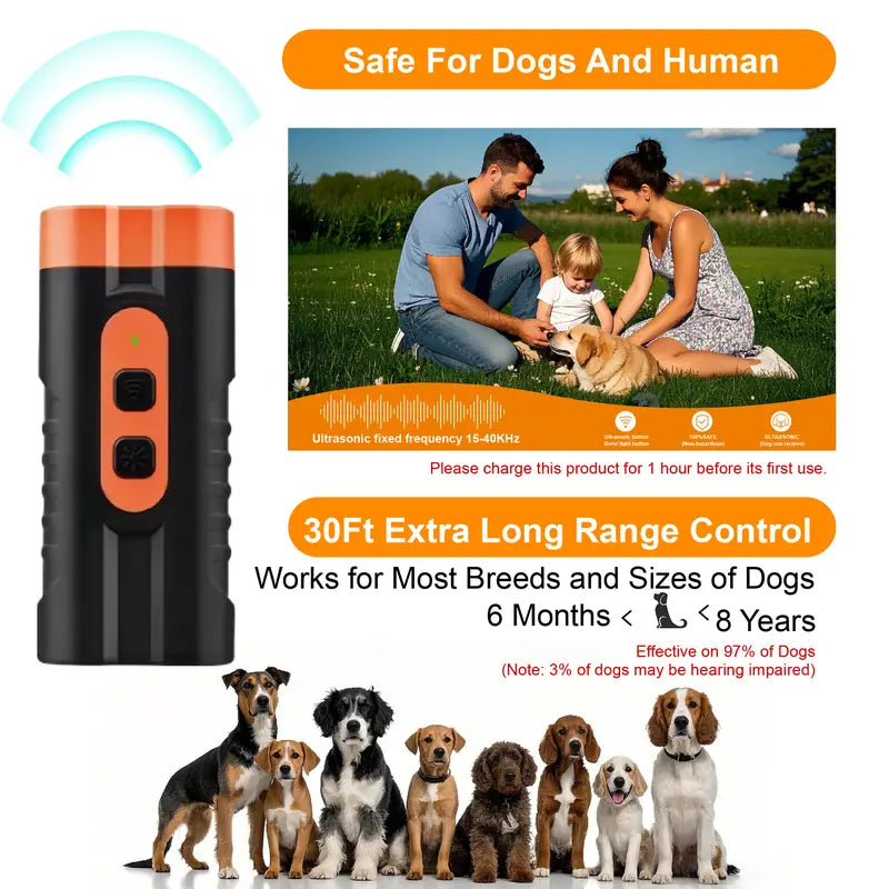 2-In-1 Dog Barking Deterrent Training Tool, Safe Behavior Correction