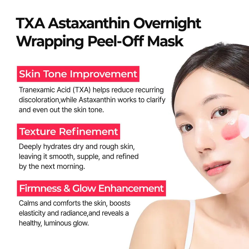 Astaxanthin Overnight Wrapping Peel-Off Mask with Brush, 80ml