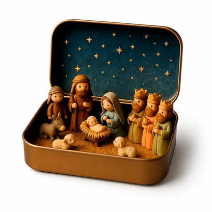 Handmade Mini Christmas Nativity Scene Ornament