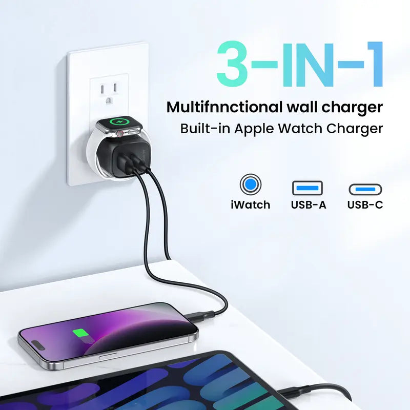 3-in-1 USB C Charger - 23W Charger for Apple Watch