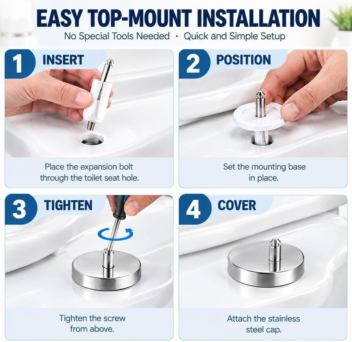 Universal Toilet Seat Expansion Screw Bolts