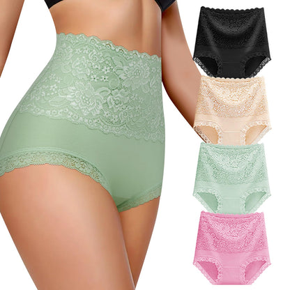 High Waisted Cotton Underwear Soft Lace Panties