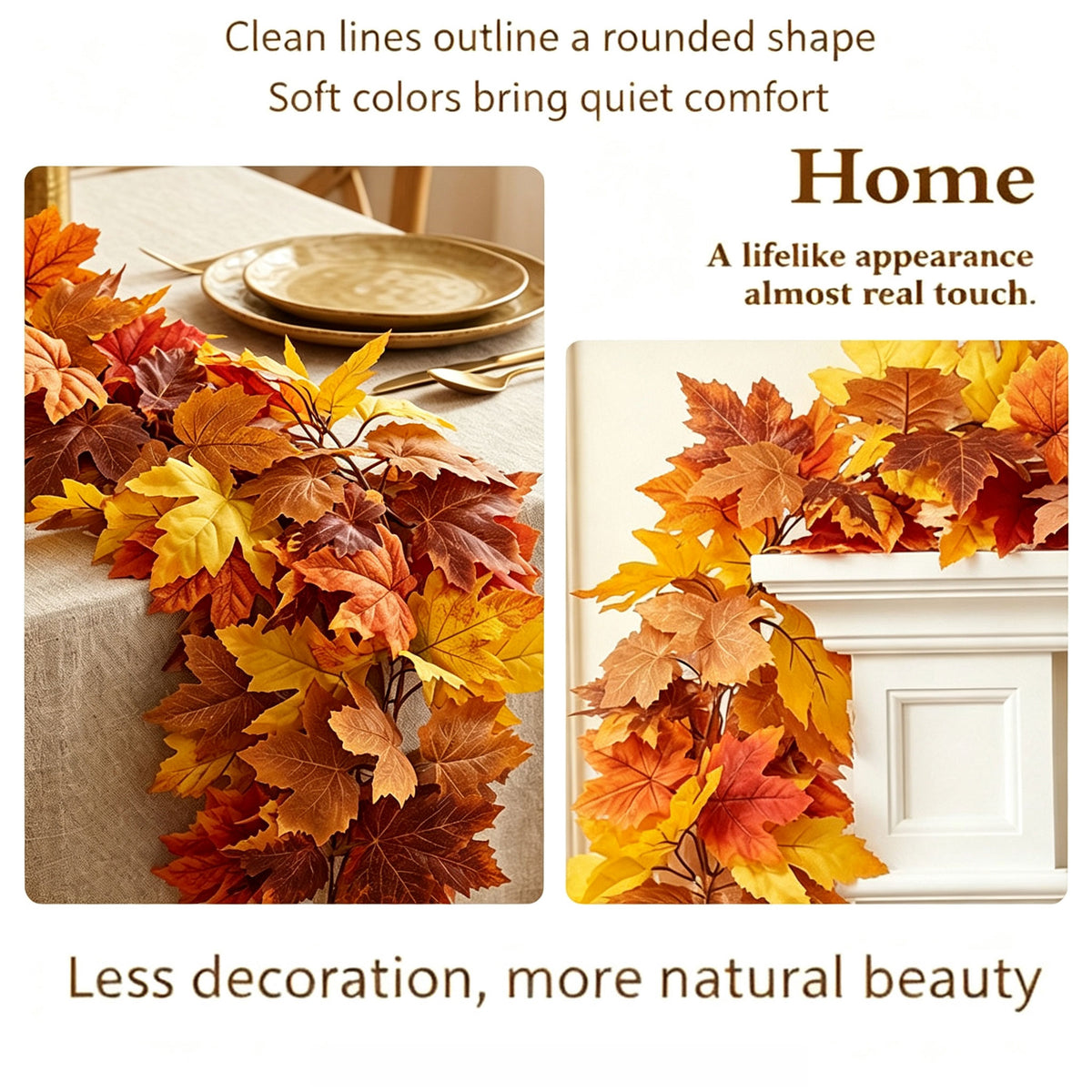 2 Pack Fall Garland Maple Leaf