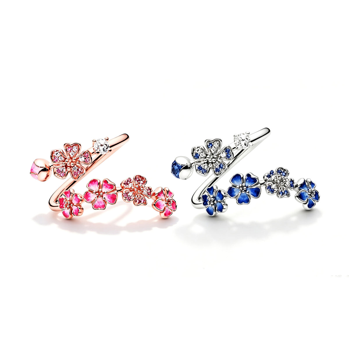 Peach Blossom Ring - Pink Peach Blossom Flower Branch Open Ring