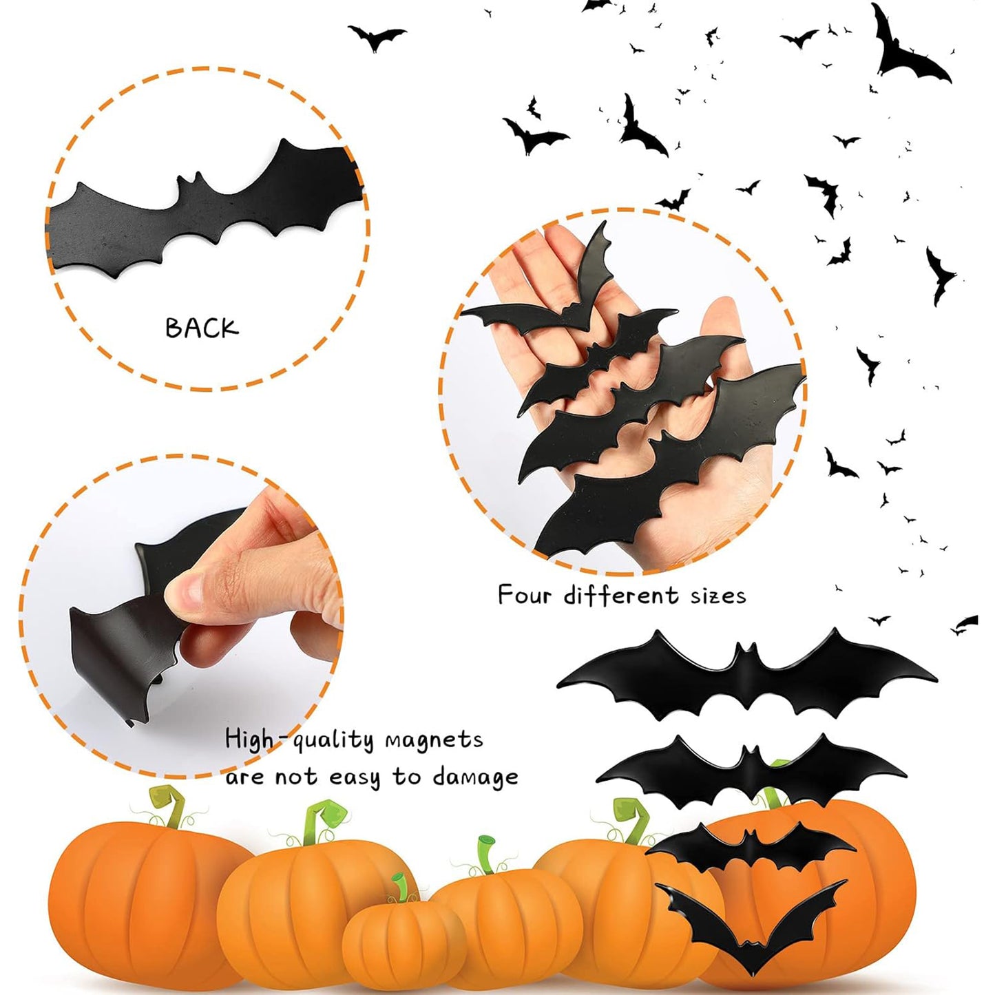 11Pack Halloween Decor 3D Bats Wall Decor with Lights