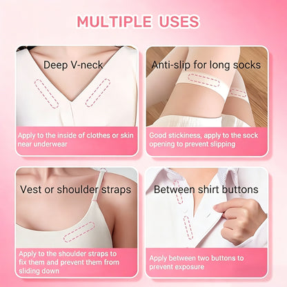 2 Pcs Body Adhesive Roll-On for Skin & Clothing, Liquid Roll on Anti-Slip Glue
