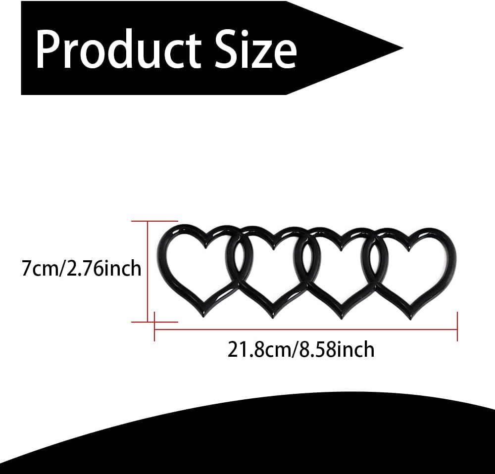 Heart-Shaped Car Emblem and Badge – 3D Exterior Decorative Sticker