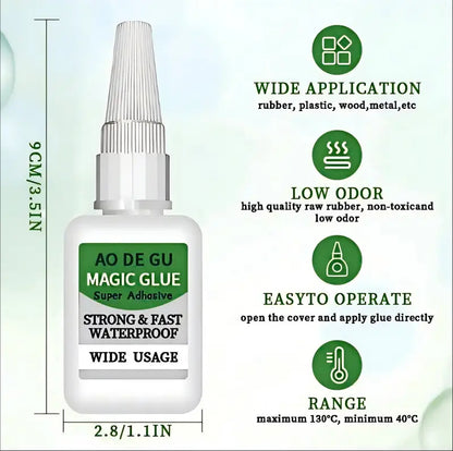 Magic Fast-Setting Super Glue, Waterproof Strong Adhesive