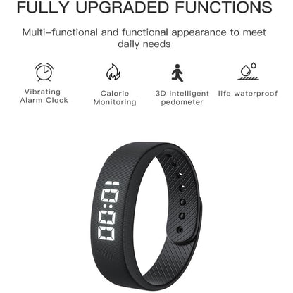 Smart Fitness Tracker with Silent Alarm Clock and Waterproof Strap