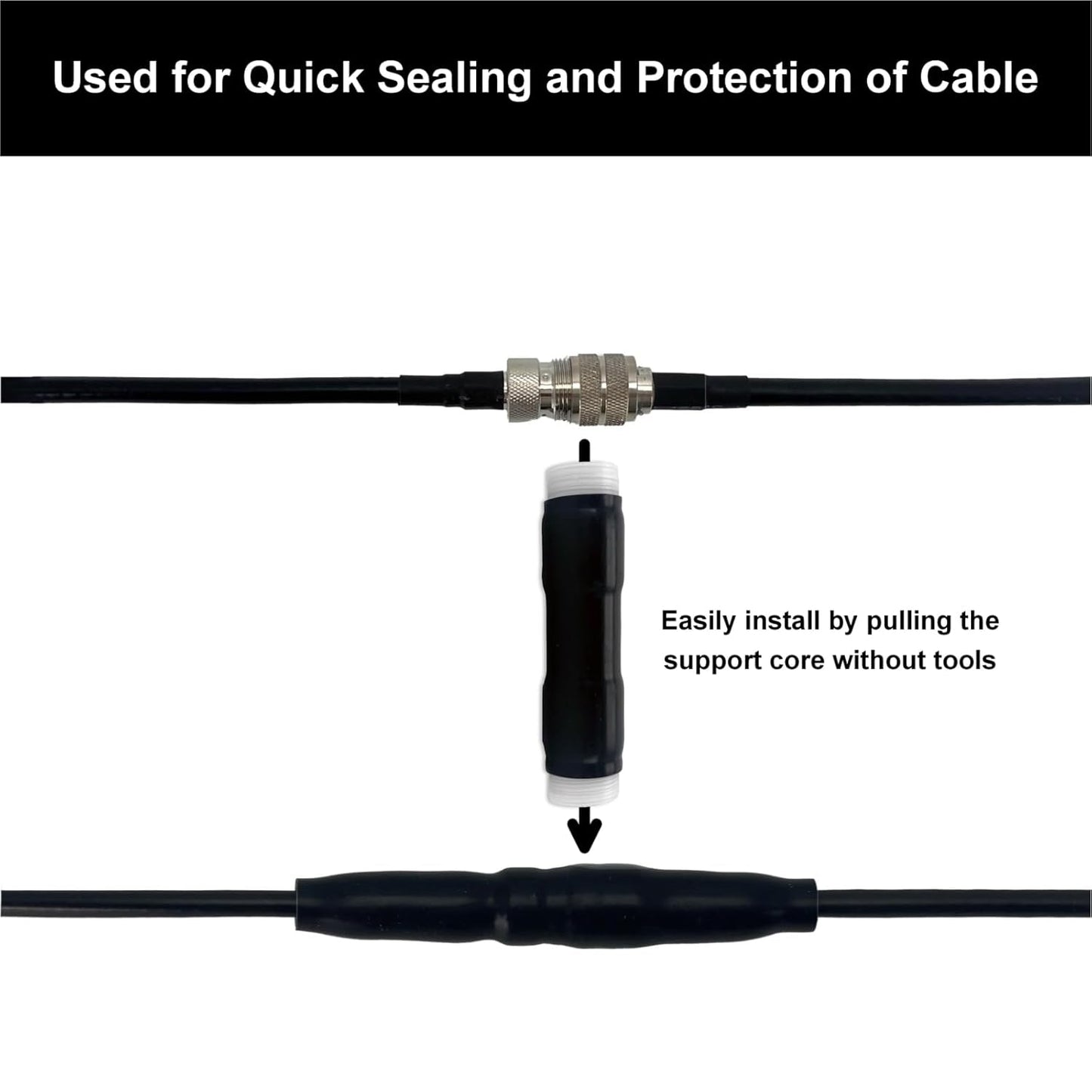 Cold Shrink Tube 6 AWG, EPTM Rubber Sleeve for Cable Insulation & Handle Repair