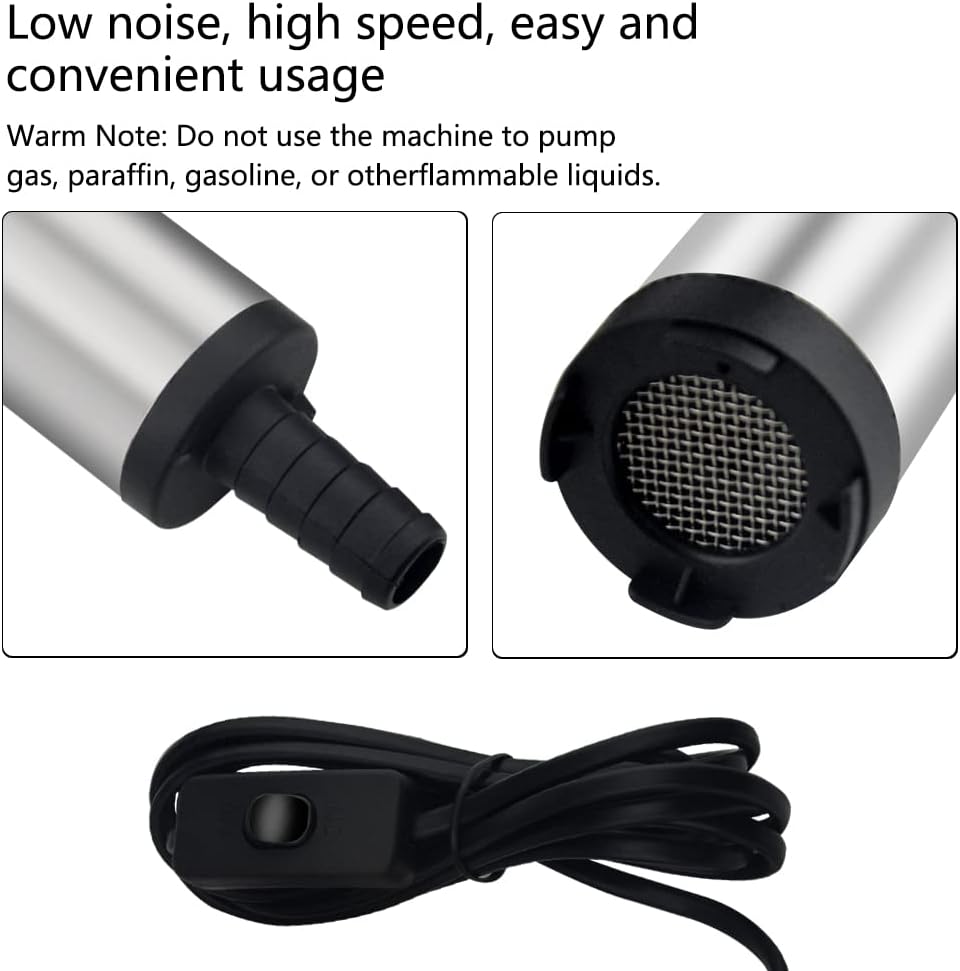 Submersible Stainless Steel Fuel Pump for Water, Kerosene, Oil