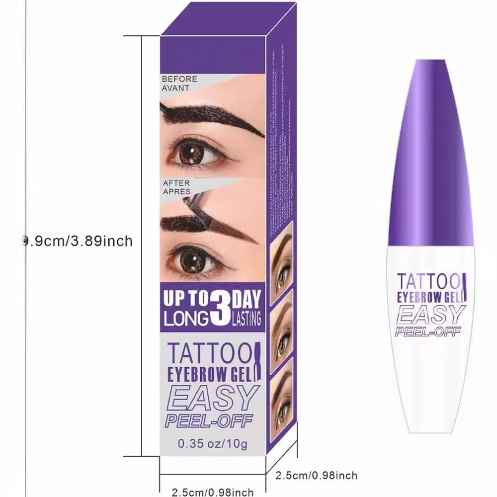 2Pcs Peel Off Brow Tint Gel - Waterproof & Sweatproof Tattoo Effect