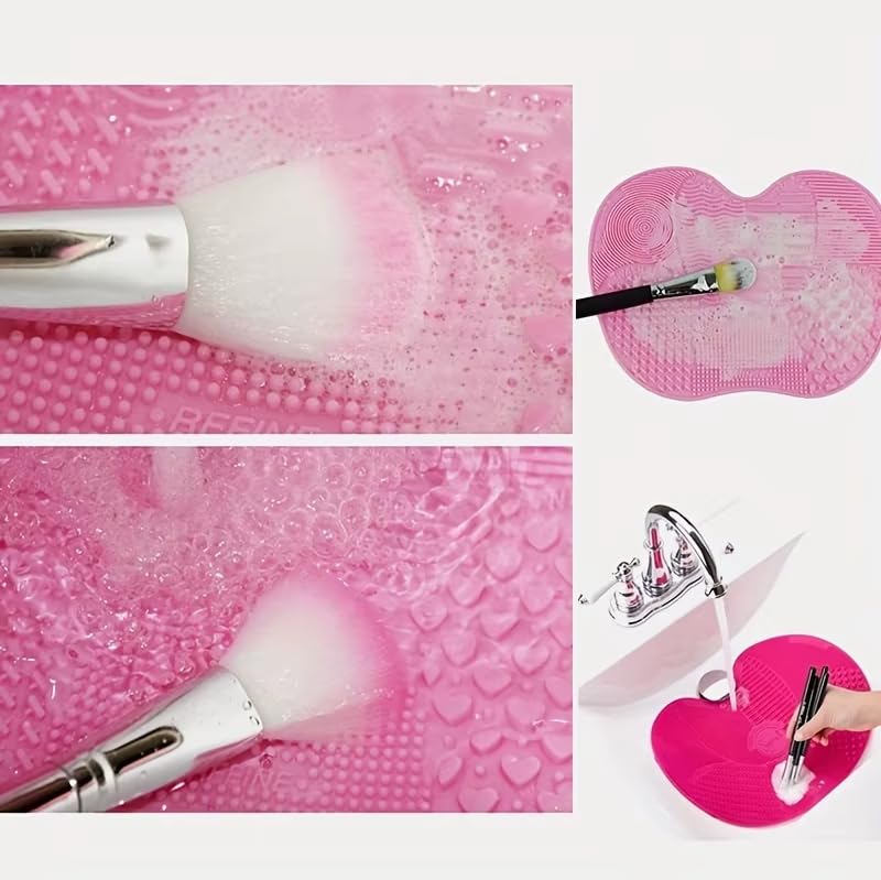 Pink Makeup Brush Cleaning Mat – Deep Clean Brushes Quickly & Effortlessly