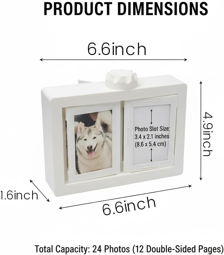 Instax Display Frame – Rotating Flip-Style Photo Album -Holds 24 Photos