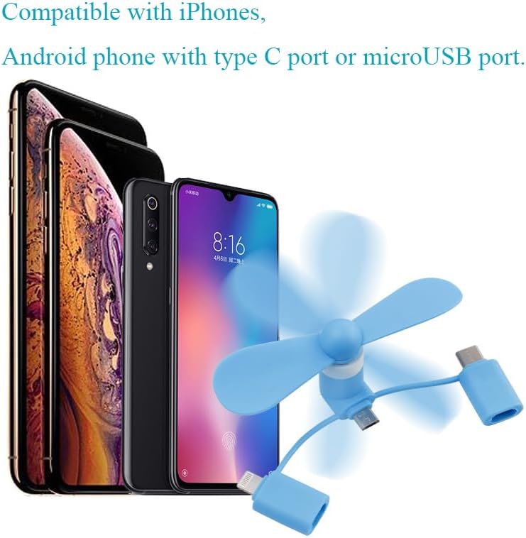 3-in-1 Portable Mobile Phone Mini Fan