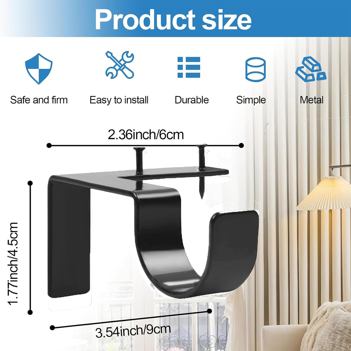 Adjustable Metal Heavy Duty Curtain Rod