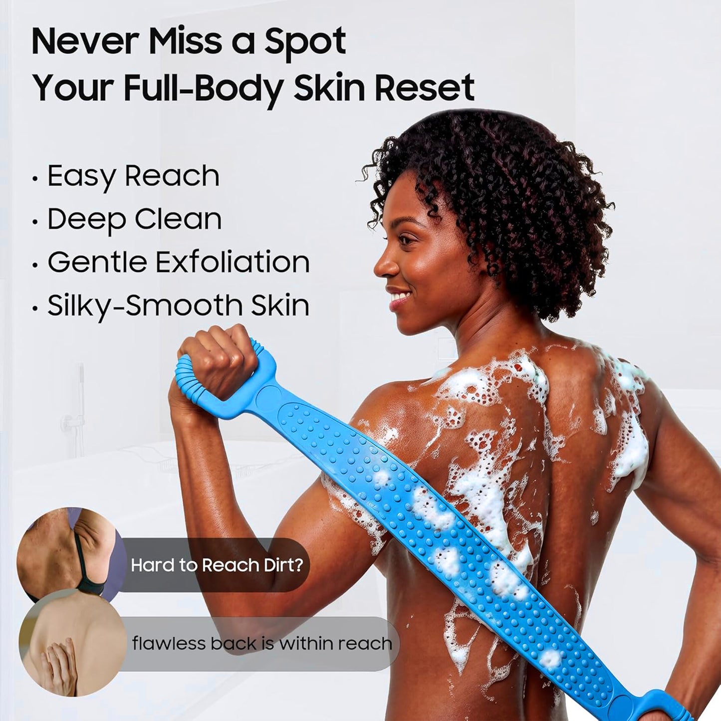 Silicone Back Scrubber for Shower for Use in Shower Men&Women