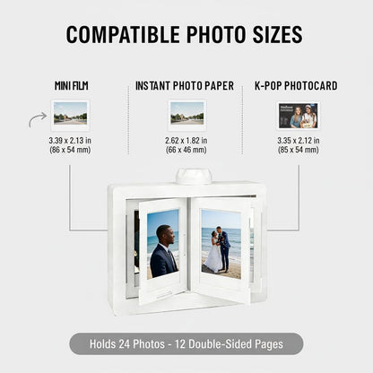 Instax Display Frame – Rotating Flip-Style Photo Album -Holds 24 Photos