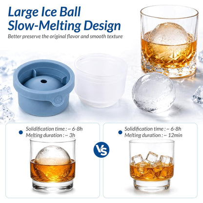 Large Round Ice Ball Mold for Whiskey,Cocktails & Drinks