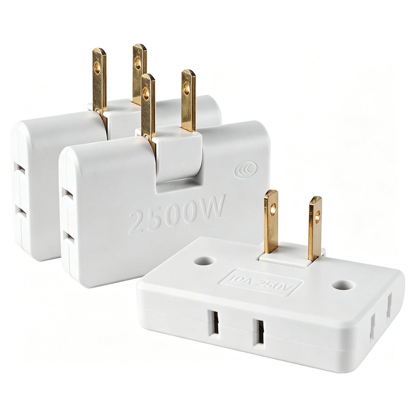 3 Way Flat Wall Outlet Extender AC Adapter