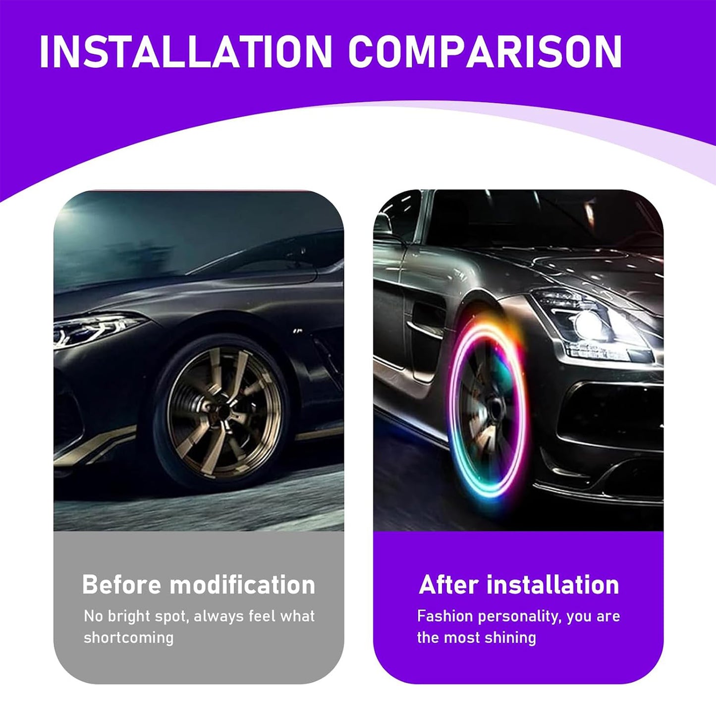 Tire Valve Stem Cap Lights Waterproof LED Light for Car Motorcycle Bike
