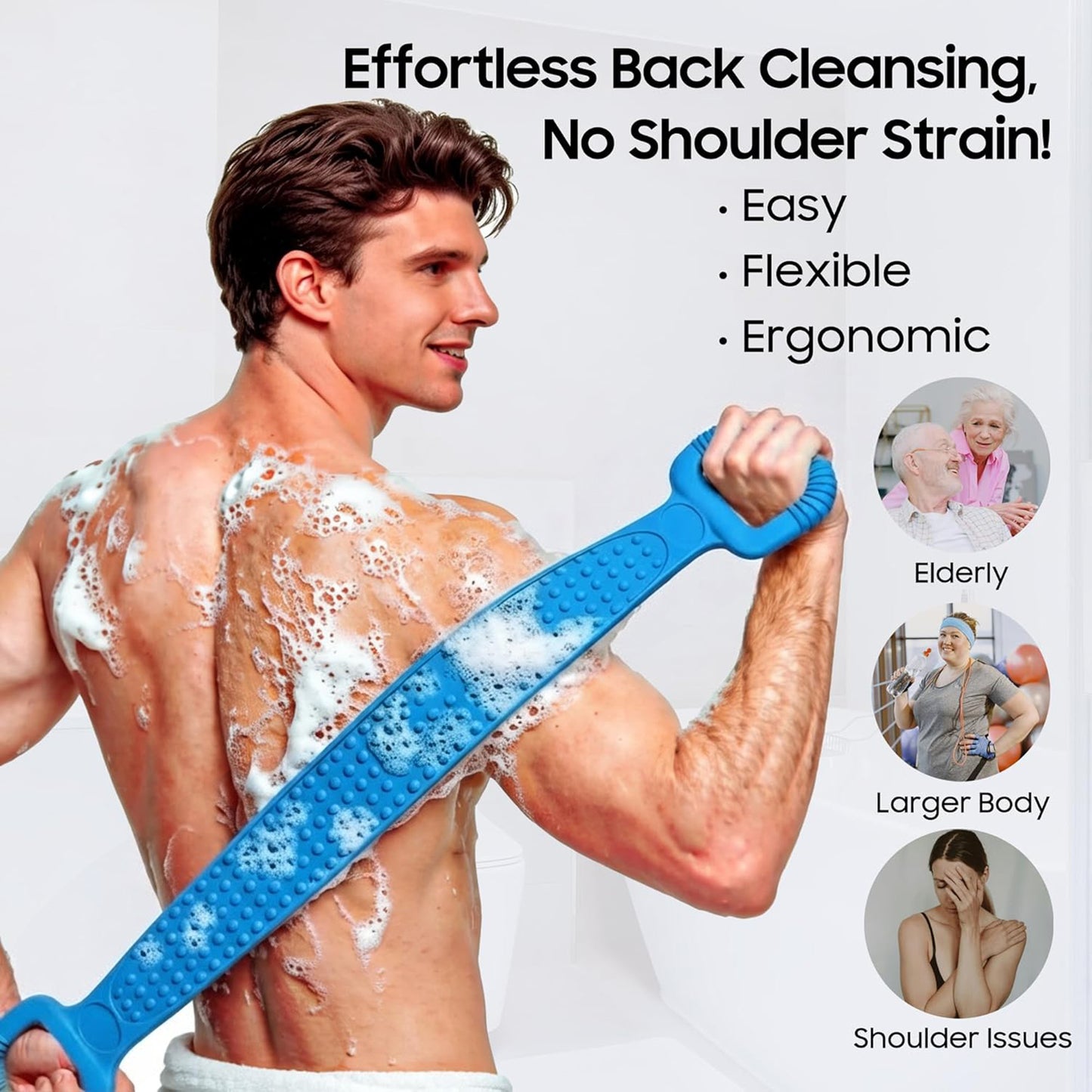 Silicone Back Scrubber for Shower for Use in Shower Men&Women