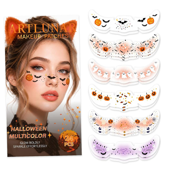 24 Pcs Halloween Face Glitter Makeup Patches