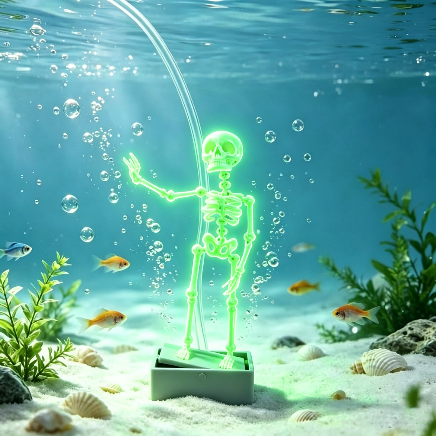 Fish Tank Decoration with Airflow Control Valve