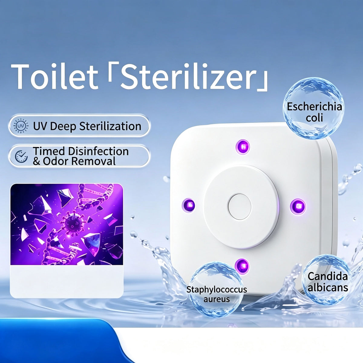 UV Toilet Night Light with Odor Remover -  UV-C LED Beads, Motion Sensor