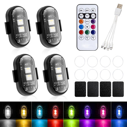 Wireless LED Strobe Rock Lights for Car Motorcycle eBike