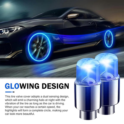 Tire Valve Stem Cap Lights Waterproof LED Light for Car Motorcycle Bike