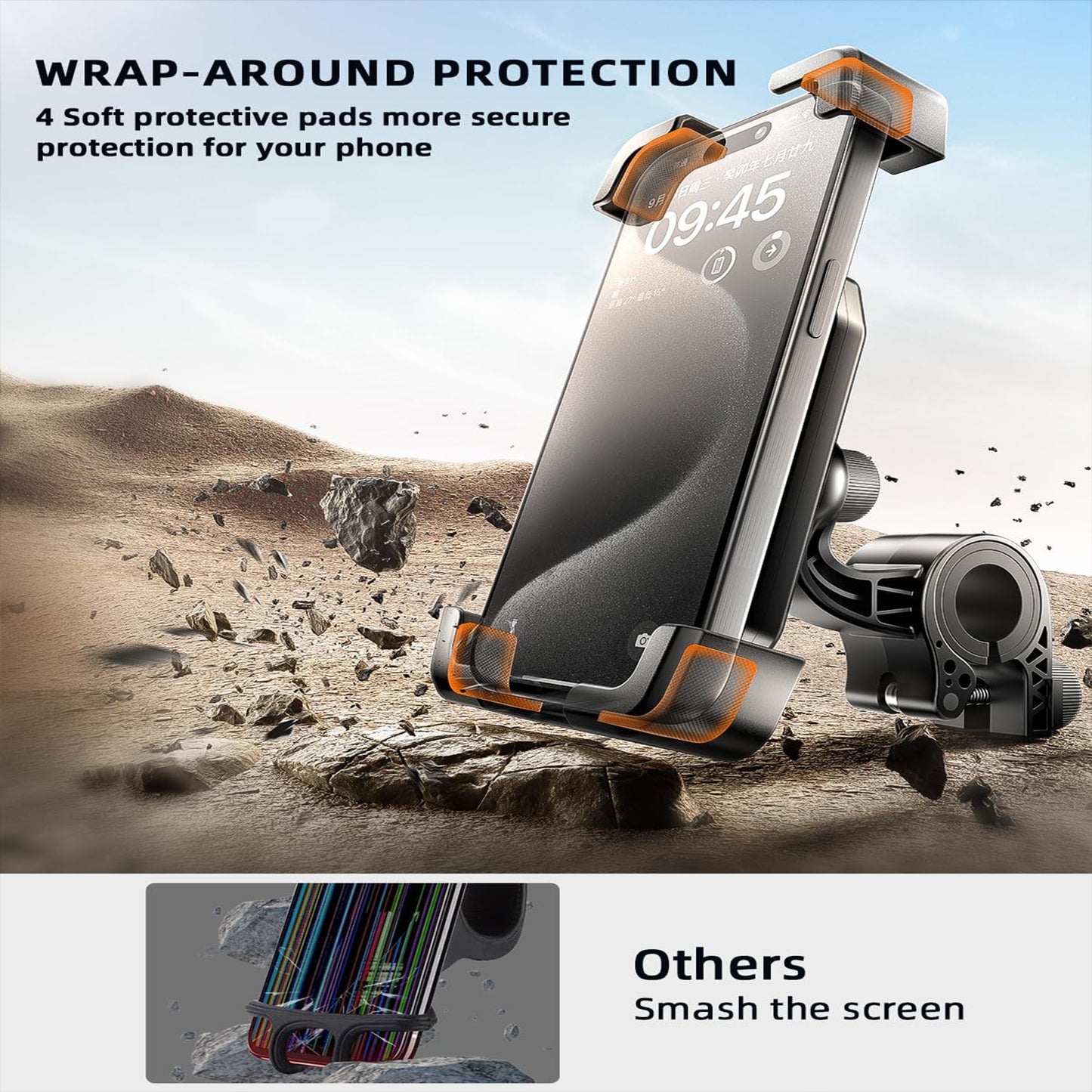 Motorcycle Phone Mount with Safety Lock