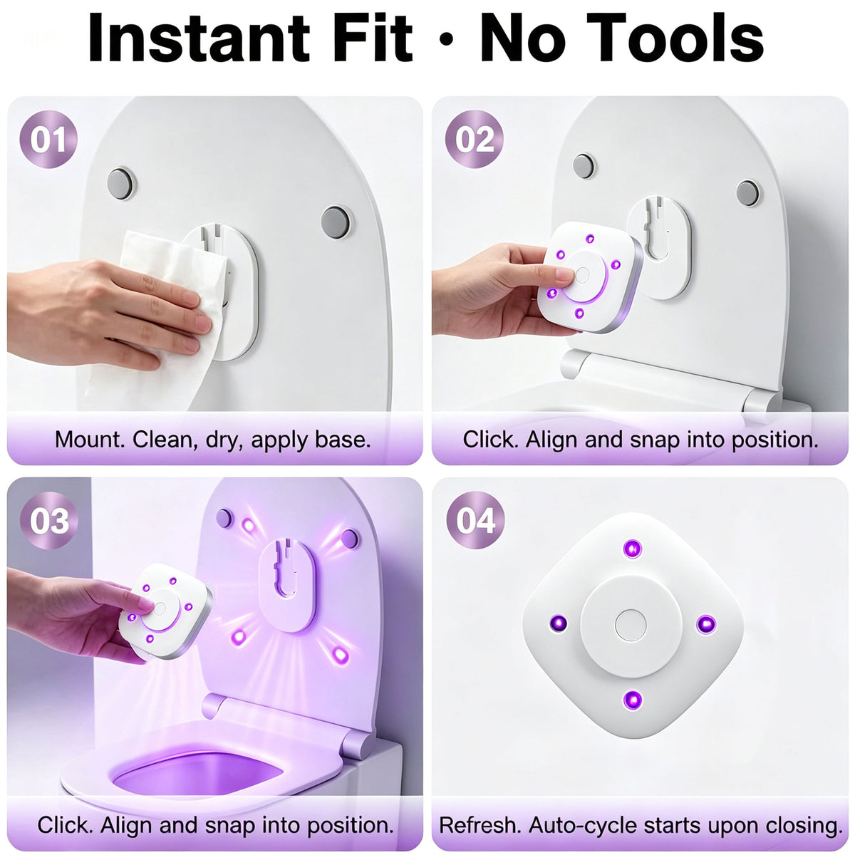 UV Toilet Night Light with Odor Remover -  UV-C LED Beads, Motion Sensor