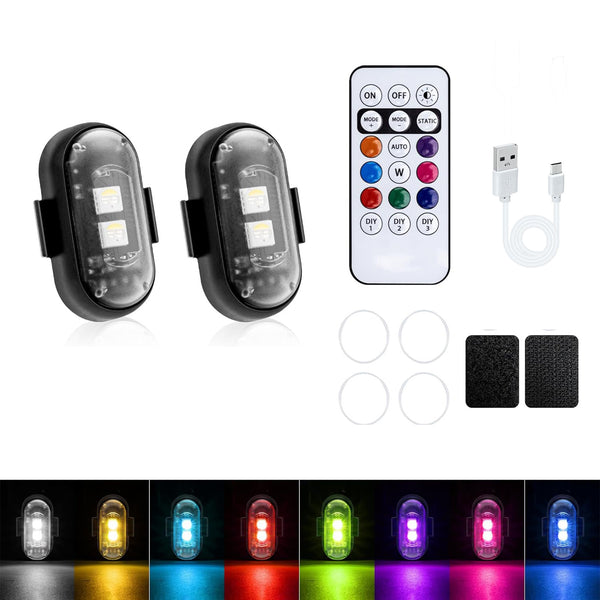 Wireless LED Strobe Rock Lights for Car Motorcycle eBike