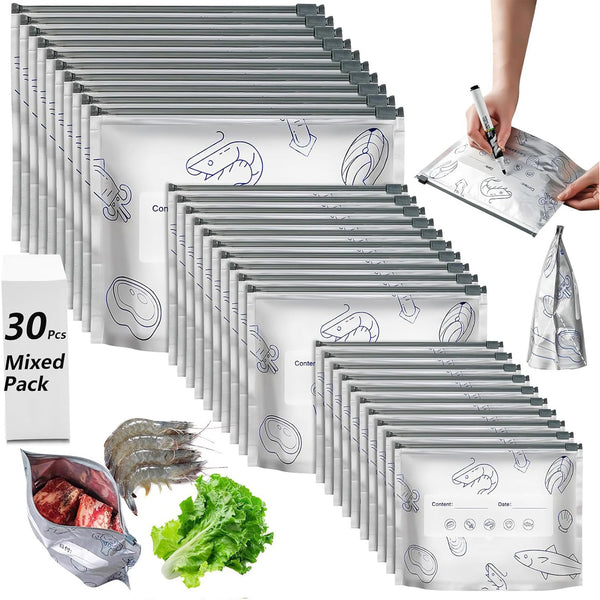 30 Pcs Reusable Aluminum Foil Storage Bags