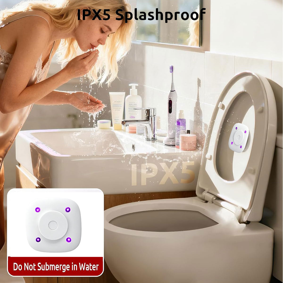 UV Toilet Night Light with Odor Remover -  UV-C LED Beads, Motion Sensor