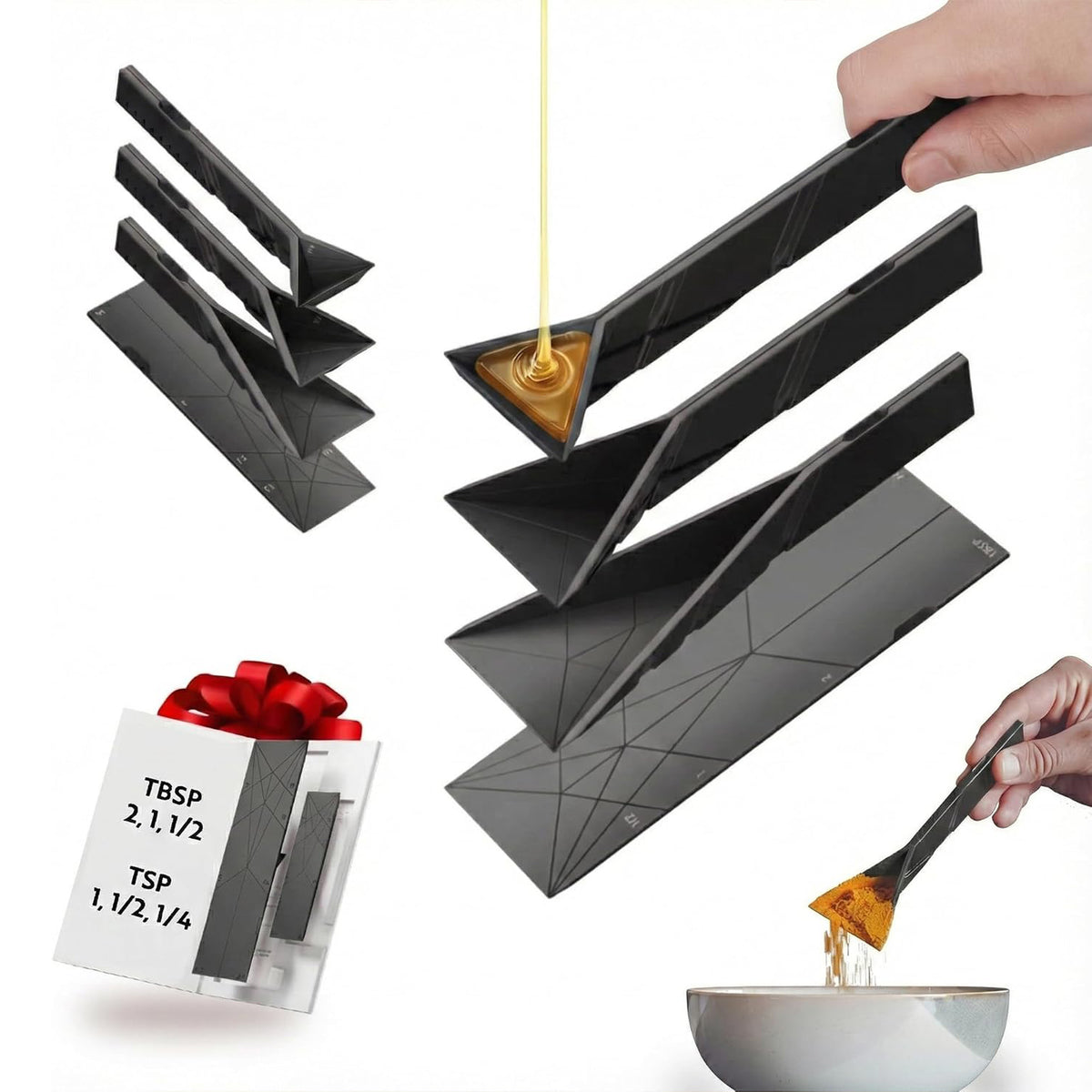 3-in-1 Folding Measuring Spoons Set 2-Piece Set (Large & Small)