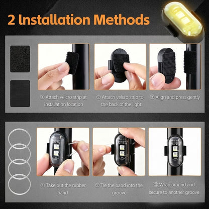 Wireless LED Strobe Rock Lights for Car Motorcycle eBike
