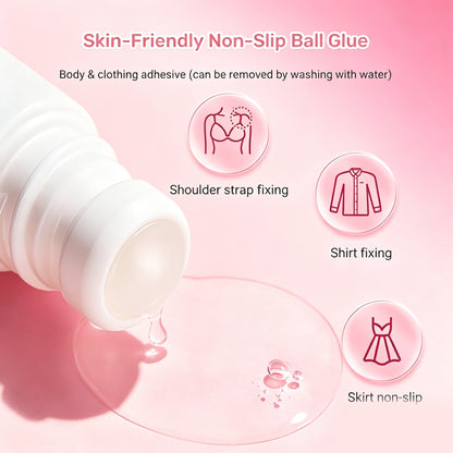 2 Pcs Body Adhesive Roll-On for Skin & Clothing, Liquid Roll on Anti-Slip Glue
