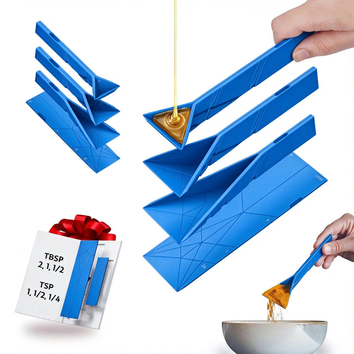 3-in-1 Folding Measuring Spoons Set 2-Piece Set (Large & Small)