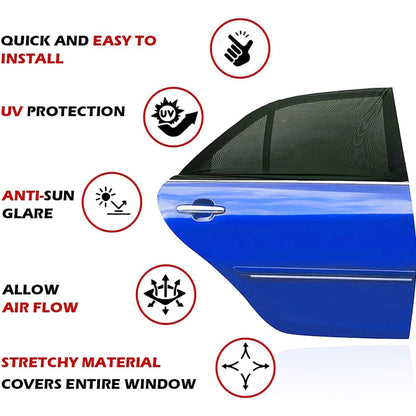 4 Pack Car Window Mosquito Screen for Front & Back Covers Car