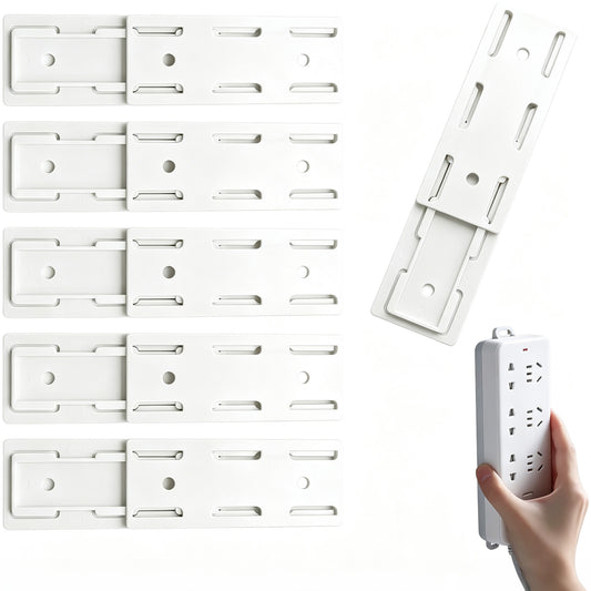 6 Pack Self Adhesive Power Strip Holder for Home, Office & Kitchen