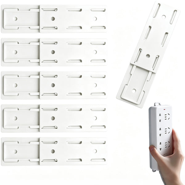 6 Pack Self Adhesive Power Strip Holder for Home, Office & Kitchen