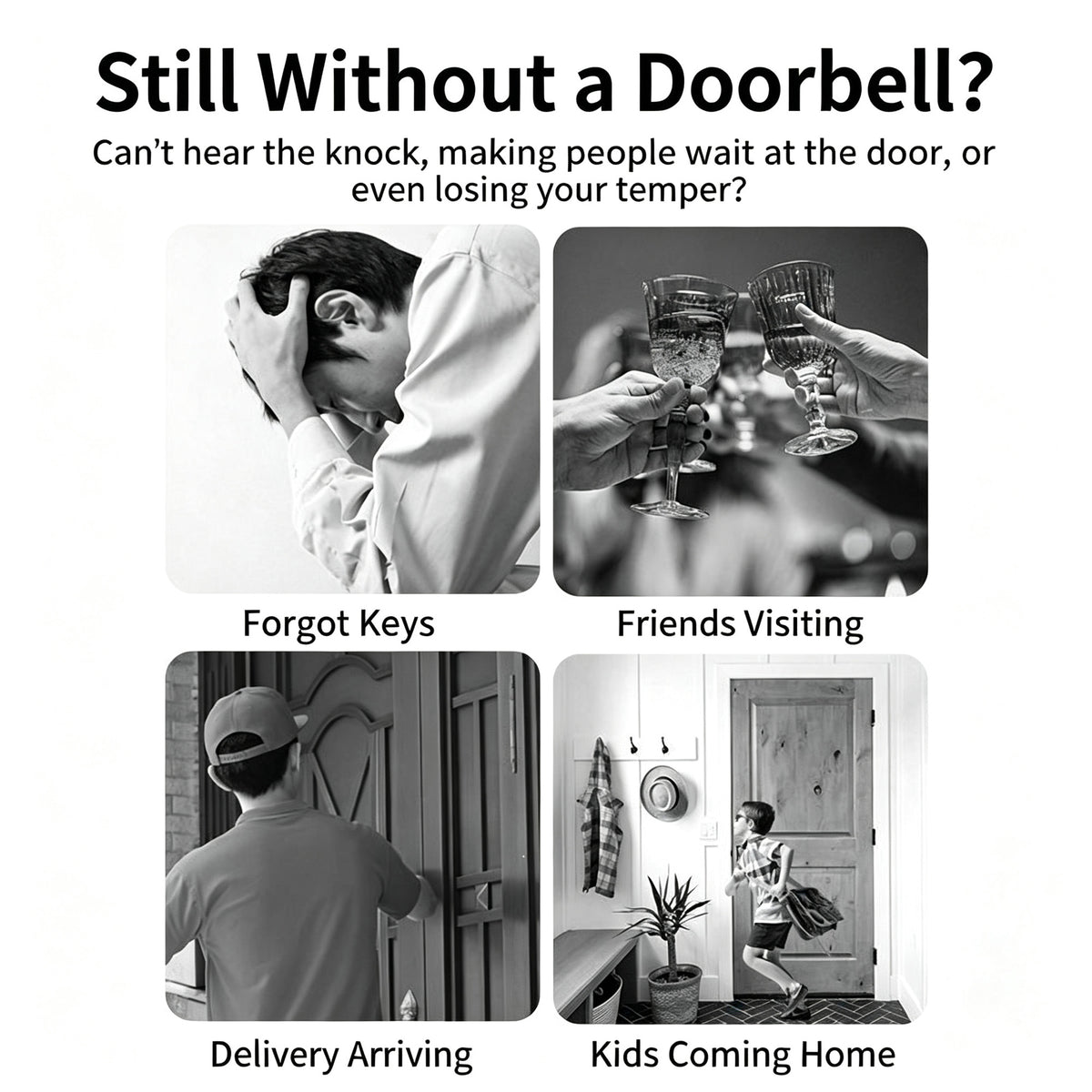 Loud Waterproof Door Bell for Home 58 Melodies, 4 Volume Levels