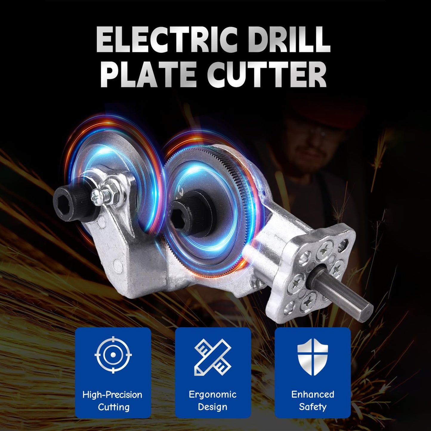Electric Drill Plate Cutter Adapter for Cutting Iron, White Sheet, Steel,Copper